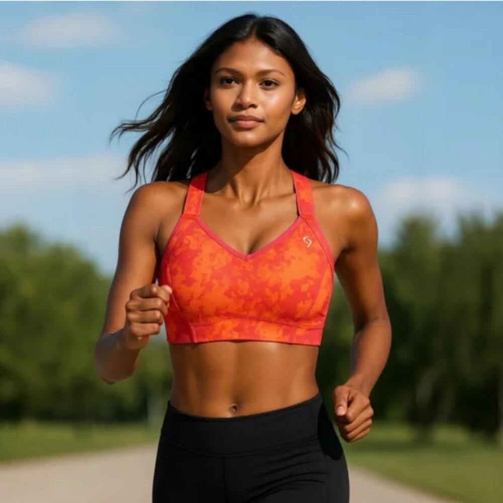 Moving Comfort Women’s Orange Pink Juno Sports Bra